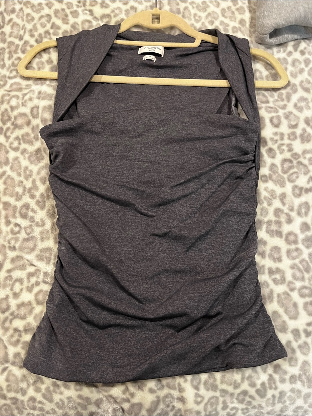 Aritzia Contour Charcoal Ruched Tank Top